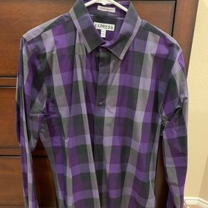 Large Express purple / black extra slim fit shirt